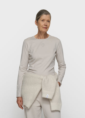 slim T-shirt lange mouwen | stone