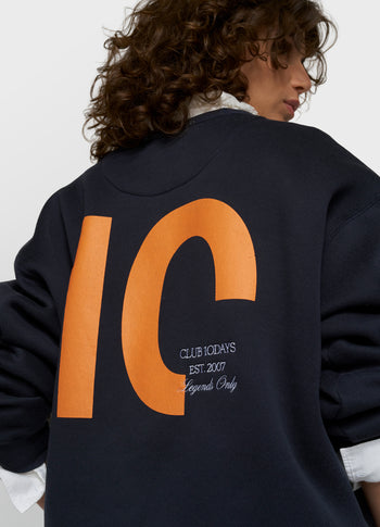 statement sweater | dark blue