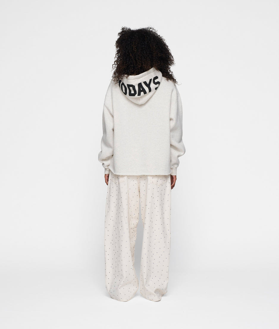 statement hoodie | soft white melee