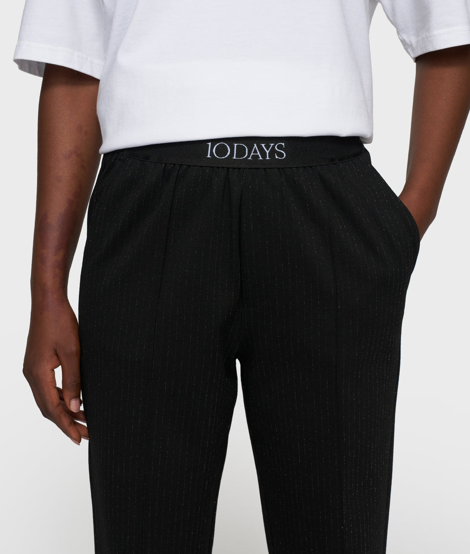 slim pants pinstripe | black
