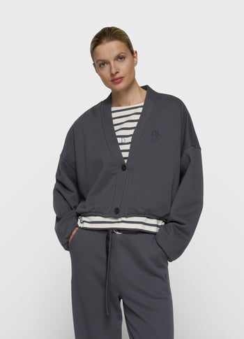omkeerbaar fleecevest | steel blue