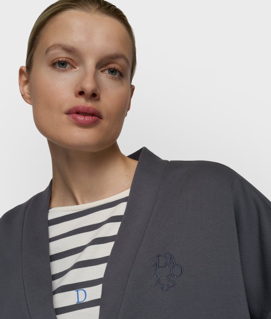 omkeerbaar fleecevest | steel blue