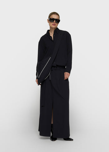 wide travel skirt | black