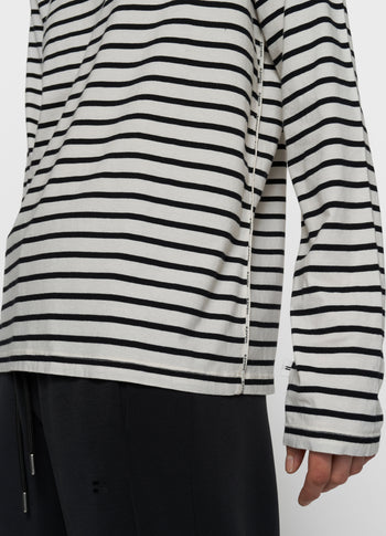 THE LONG SLEEVE TEE STRIPES | white/black