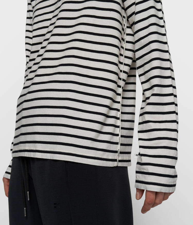 THE LONG SLEEVE TEE STRIPES | white/black