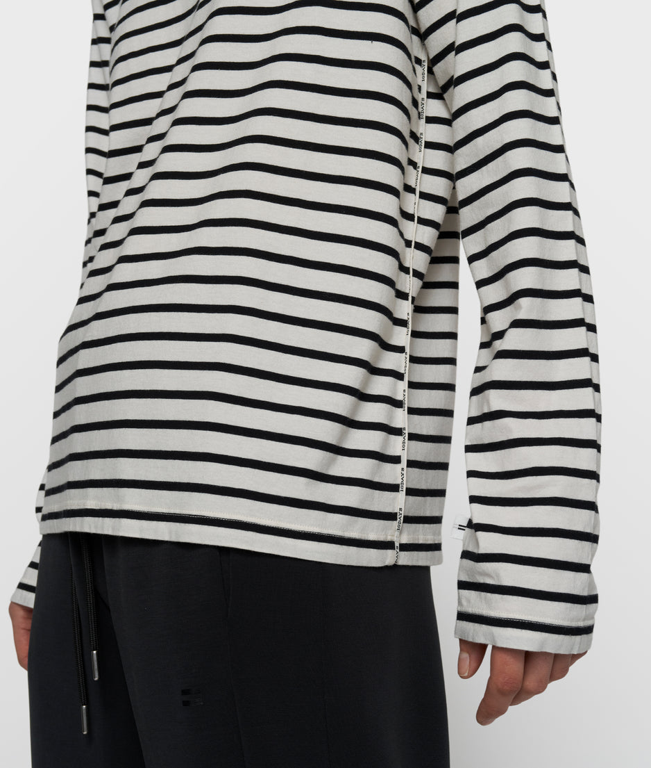 THE LONG SLEEVE TEE STRIPES | white/black