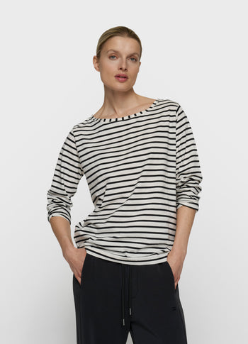 THE LONG SLEEVE TEE STRIPES | white/black