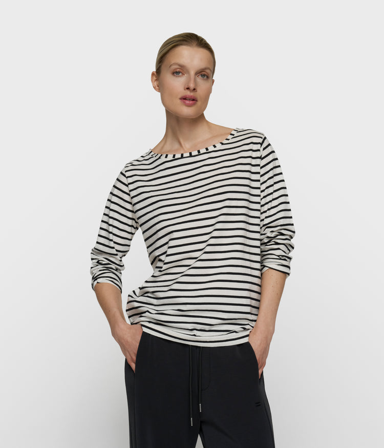 THE LONG SLEEVE TEE STRIPES | white/black