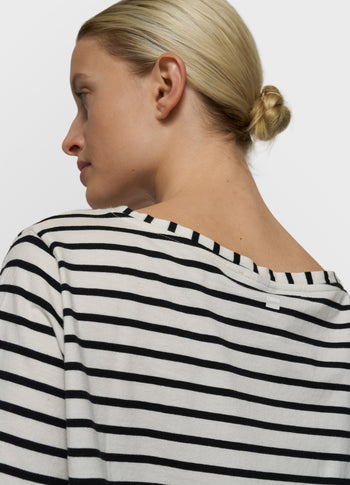 THE LONG SLEEVE TEE STRIPES | white/black