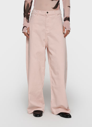 wide pants twill | powder