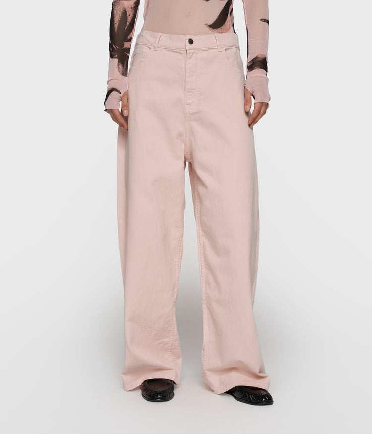 wide pants twill | powder