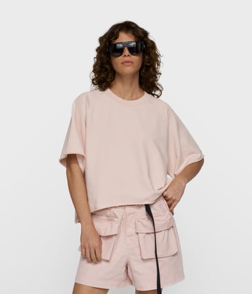 short sleeve LA sweater | powder
