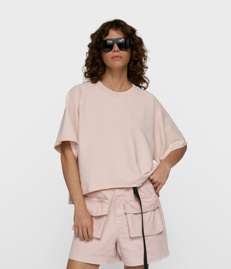 short sleeve LA sweater | powder