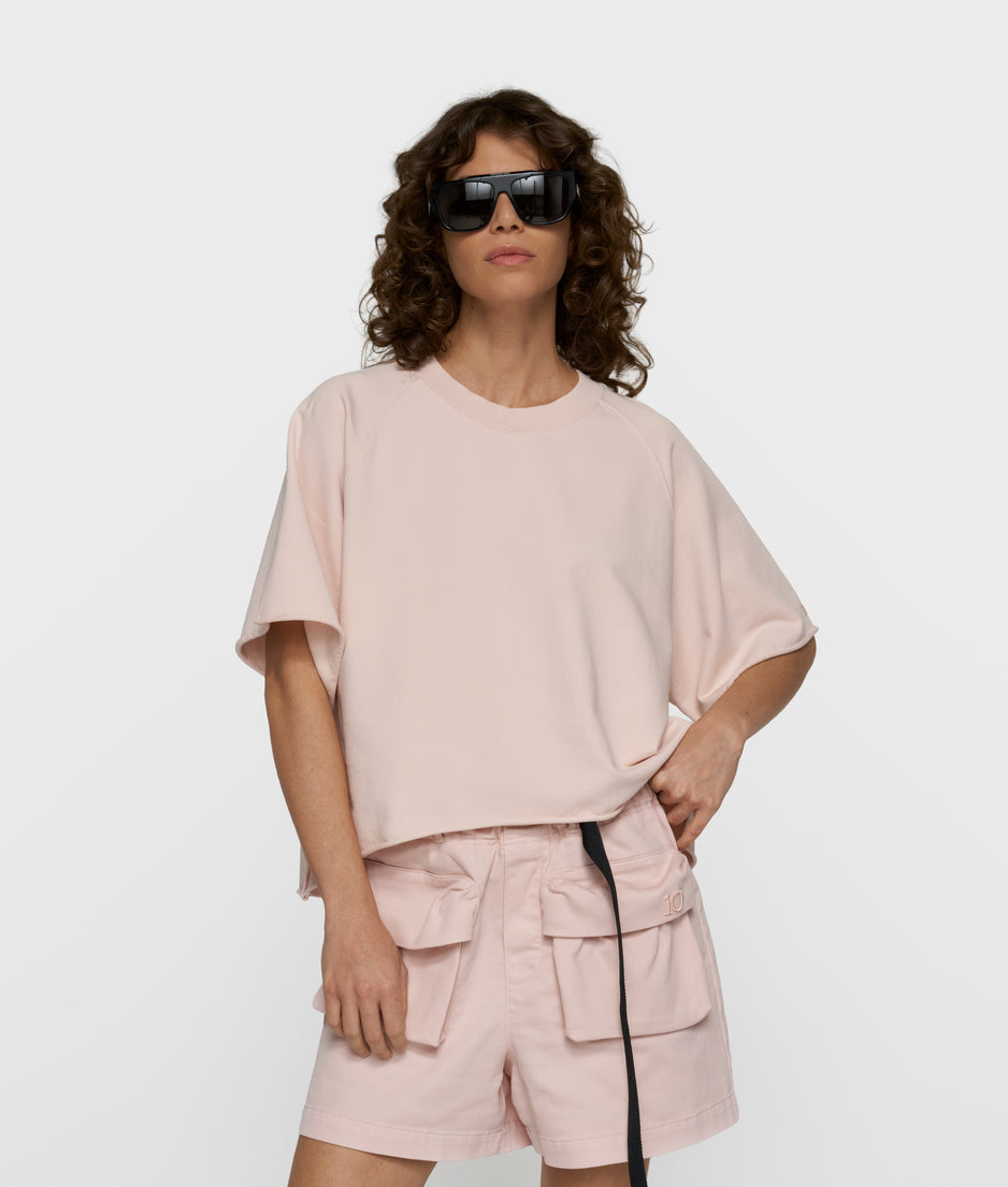 short sleeve LA sweater | powder