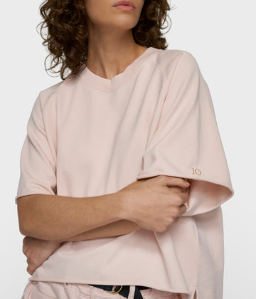short sleeve LA sweater | powder