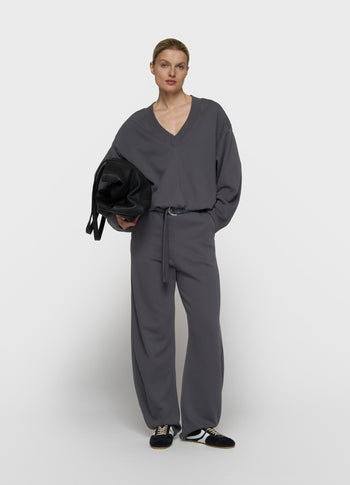 banana broek fleece | steel blue