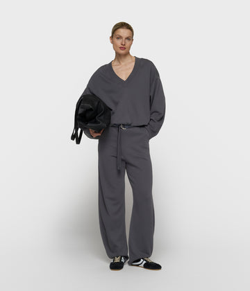 banana broek fleece | steel blue