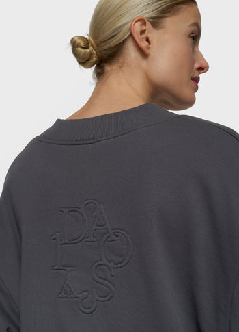 V-hals balloon sweater | steel blue