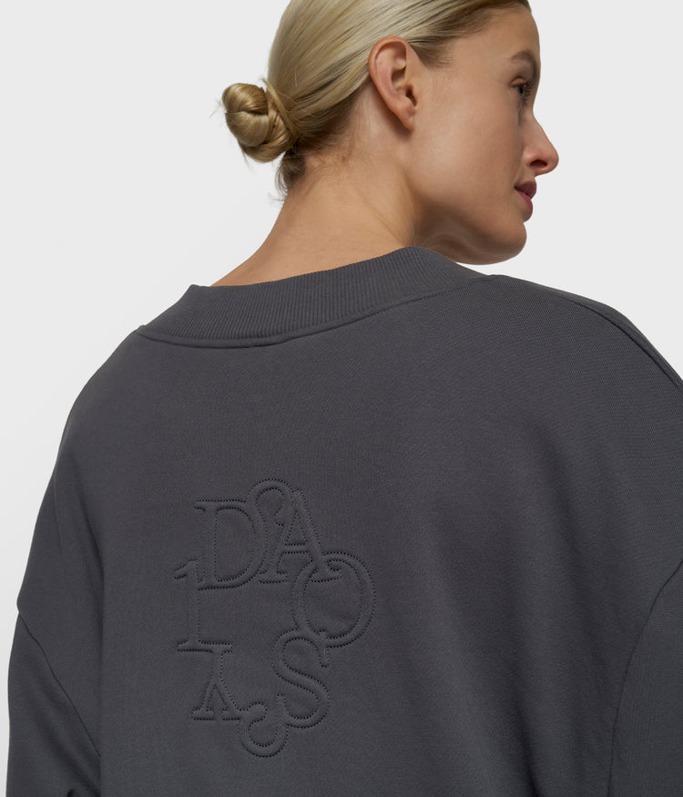 V-hals balloon sweater | steel blue