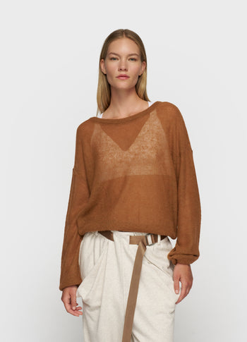 thin knit sweater | suede