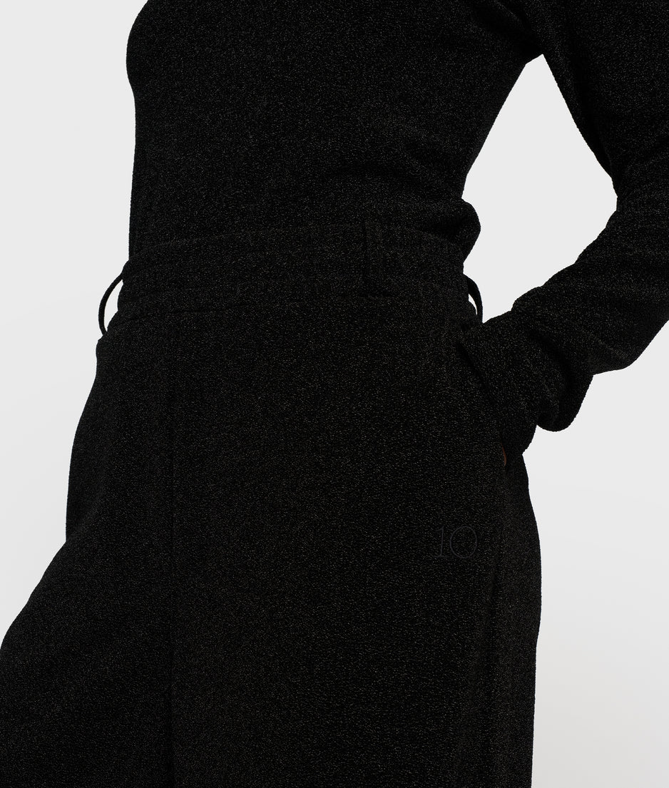 wide leg jogger sparkle | black