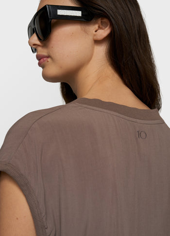 v-neck top viscose | moonrock