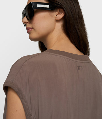 v-neck top viscose | moonrock