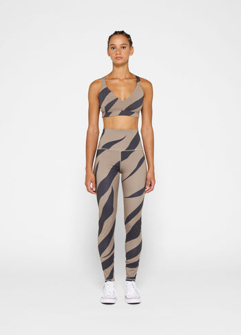 yoga leggings zebra | warm taupe