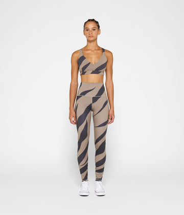yoga leggings zebra | warm taupe