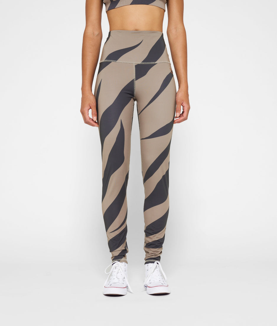 yoga leggings zebra | warm taupe