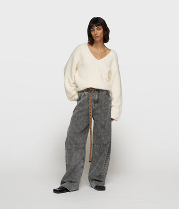 western pants monogram | black