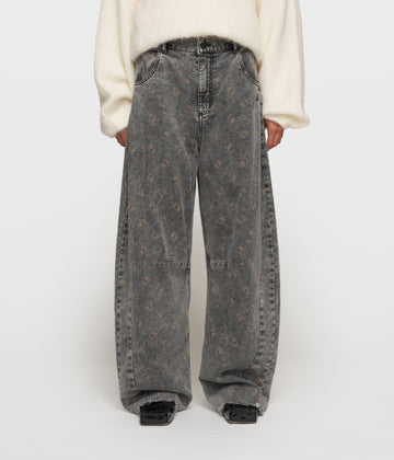 western pants monogram | black