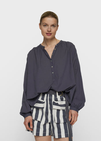 flowy blouse | steel blue