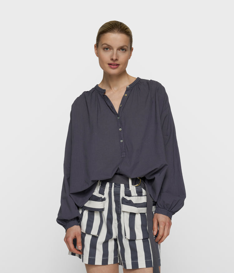 flowy blouse | steel blue