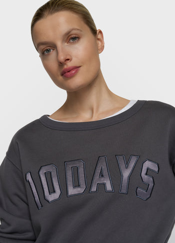 petite statement sweater | steel blue