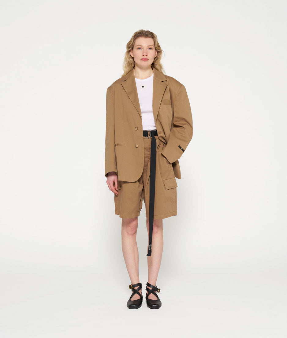 oversized blazer twill | cedar brown