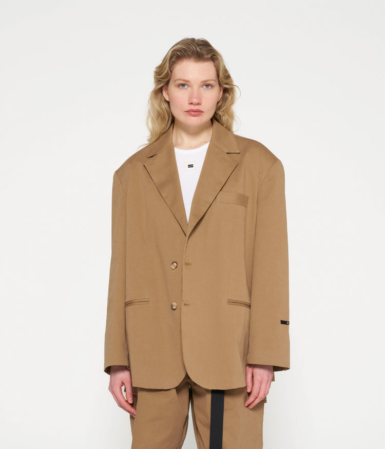 oversized blazer twill | cedar brown
