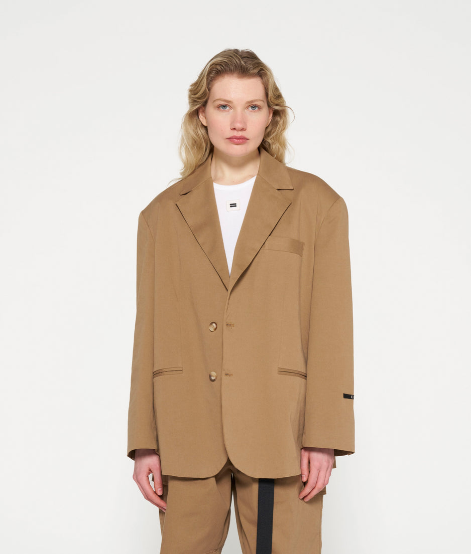 oversized blazer twill | cedar brown