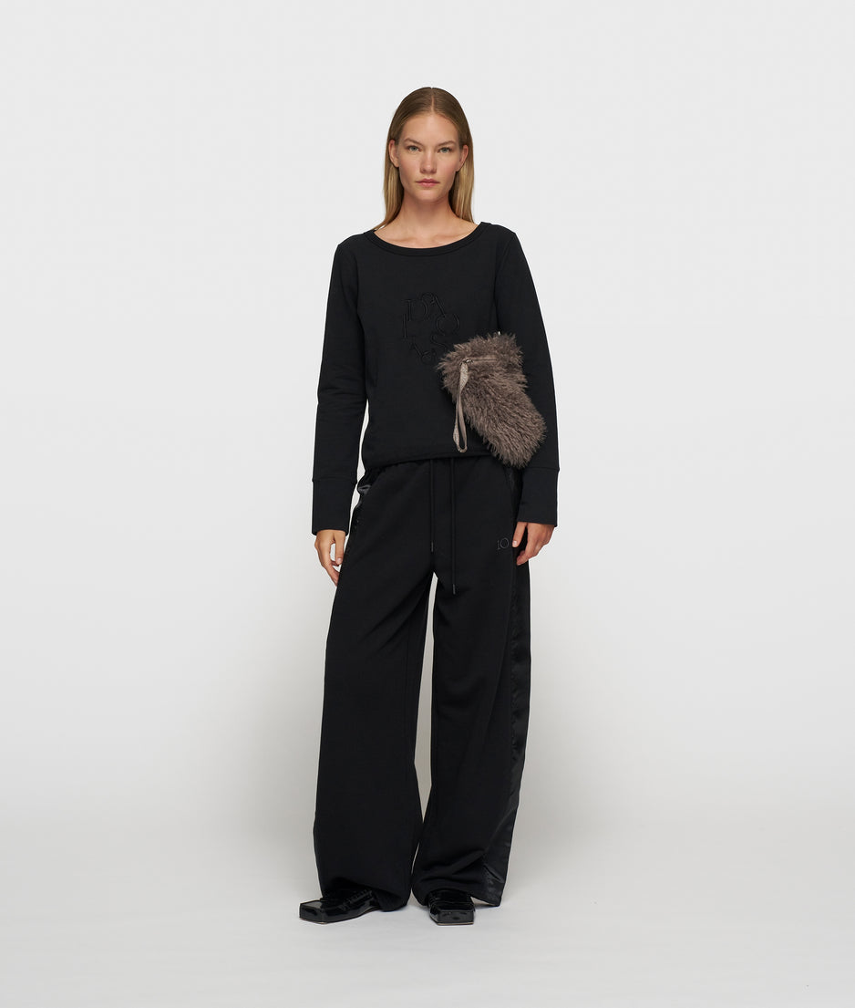 western jogger satin | black