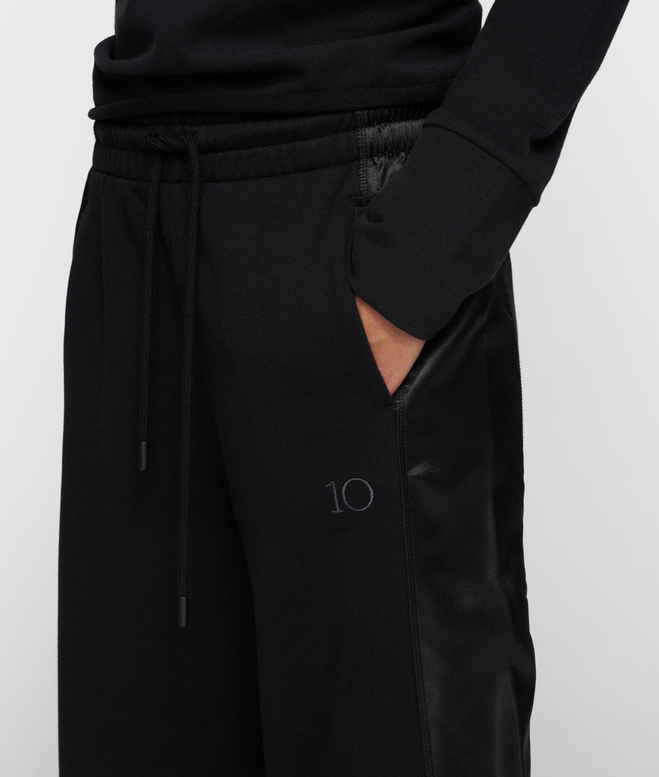 western jogger satin | black