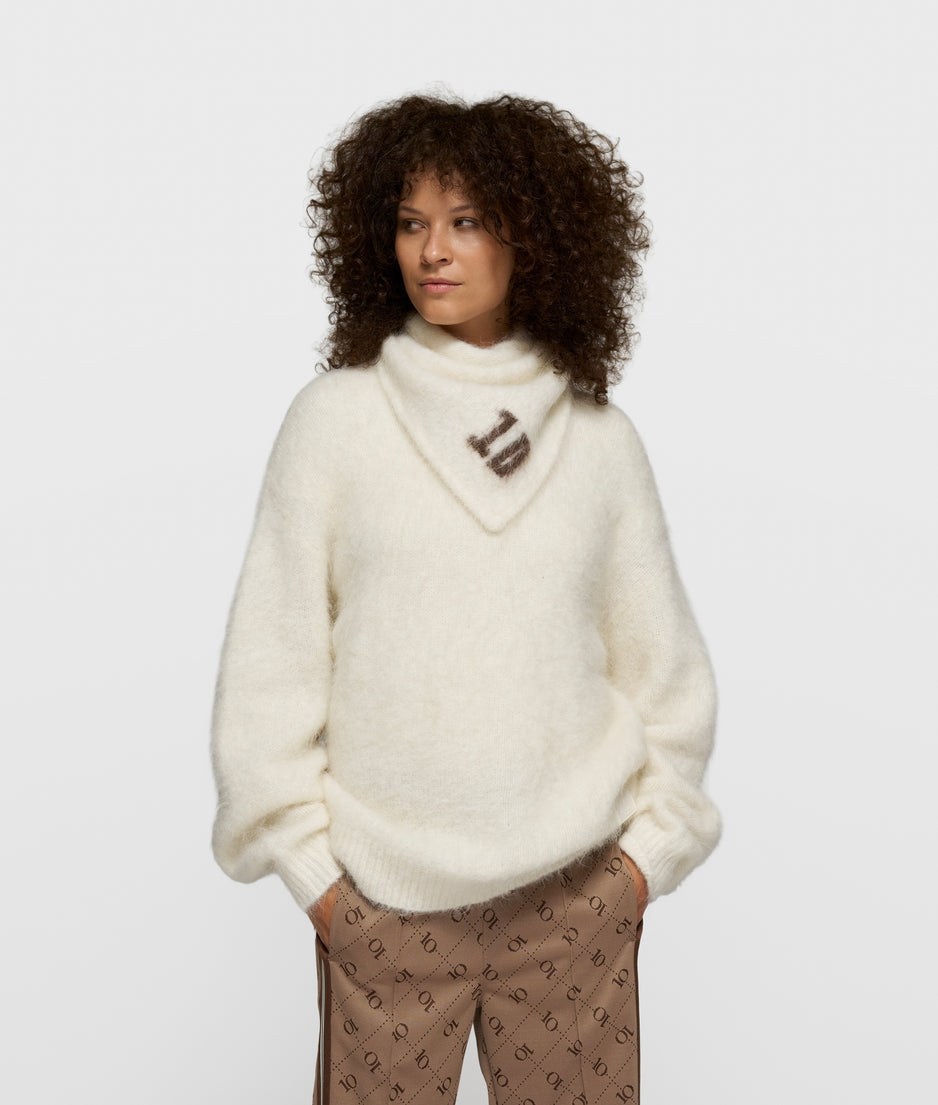 statement knit sweater | ecru