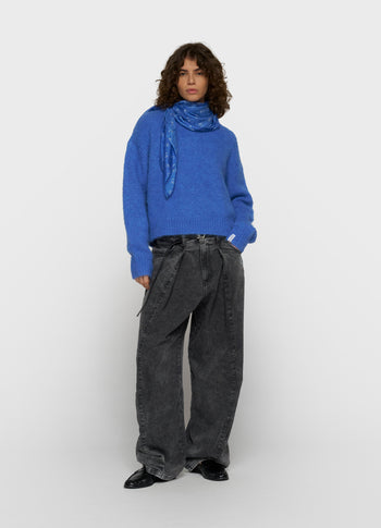hairy knit sweater | ultramarine