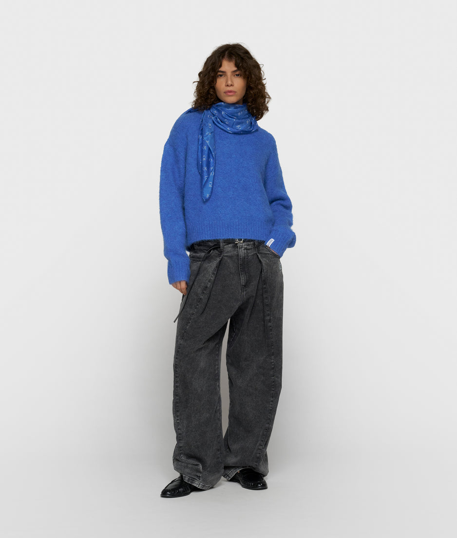 hairy knit sweater | ultramarine