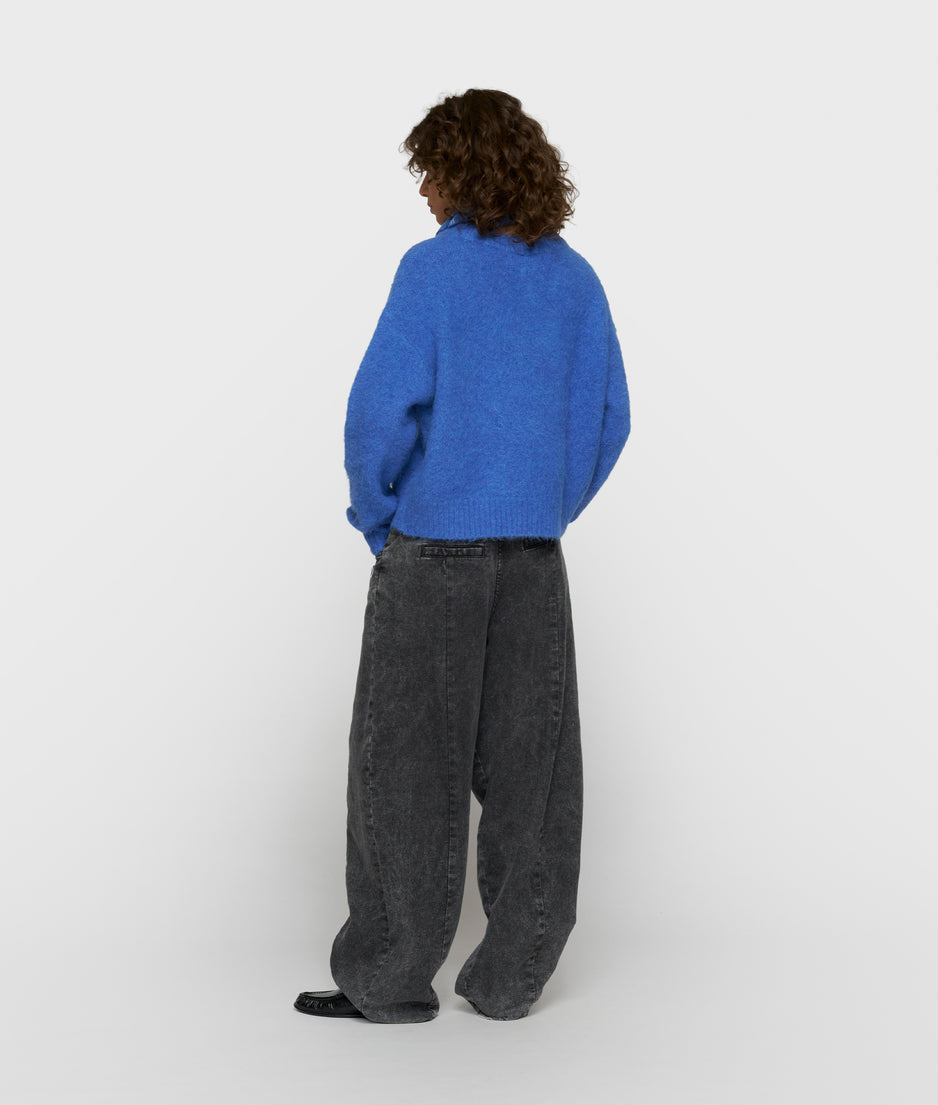 hairy knit sweater | ultramarine