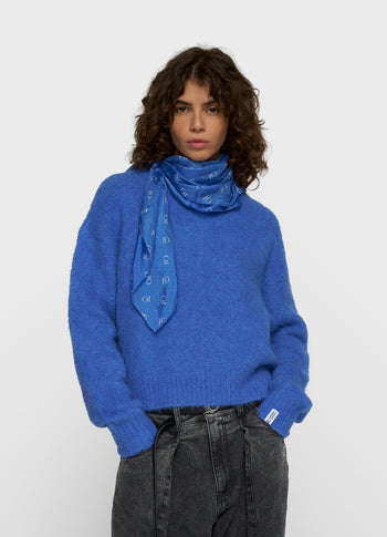 hairy knit sweater | ultramarine