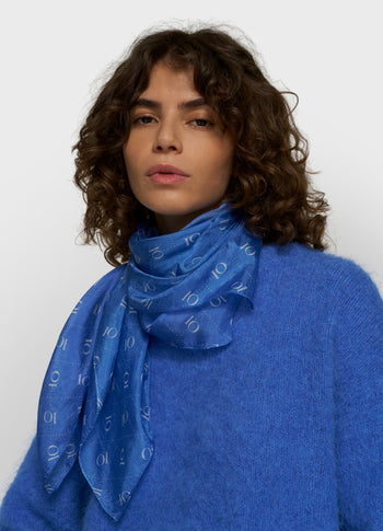 zijden sjaal monogram | ultramarine