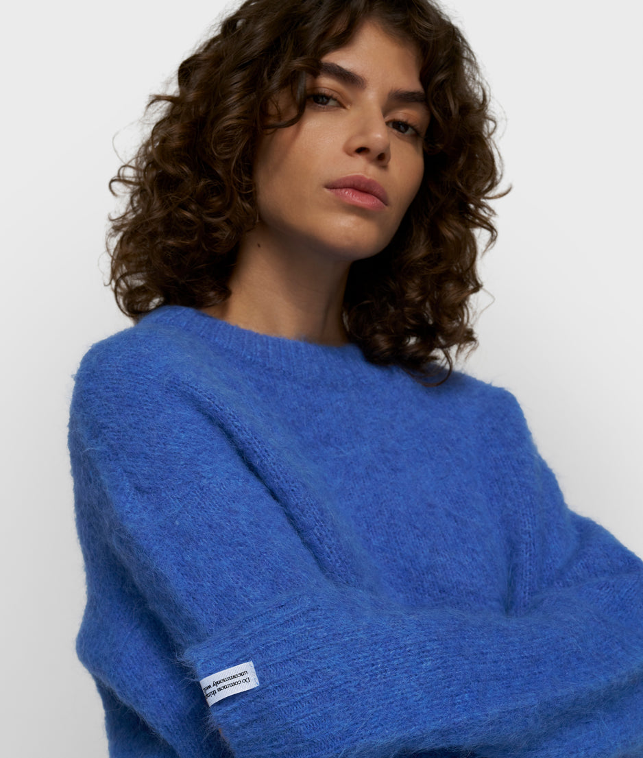 hairy knit sweater | ultramarine