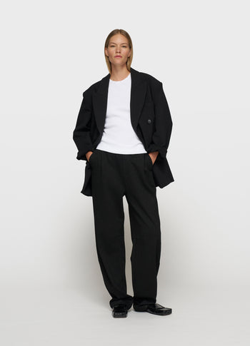 banana pants pinstripe | black