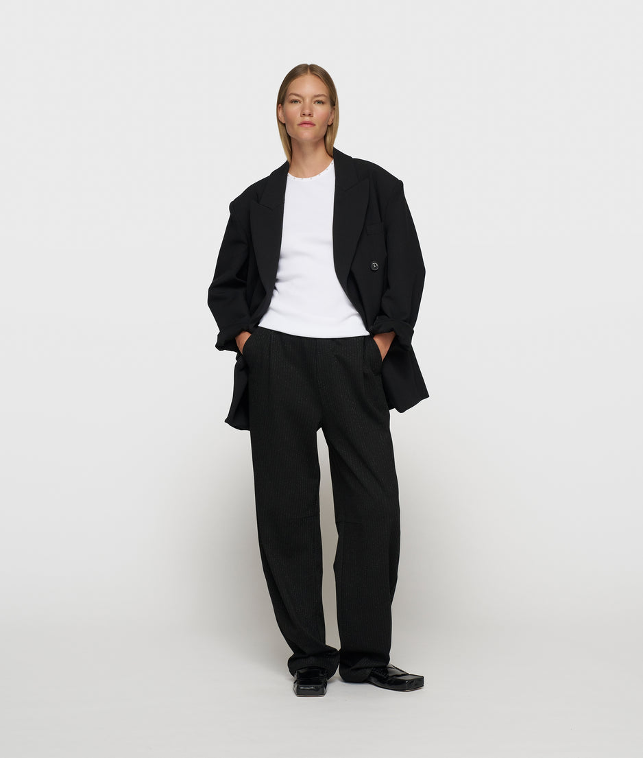 banana pants pinstripe | black