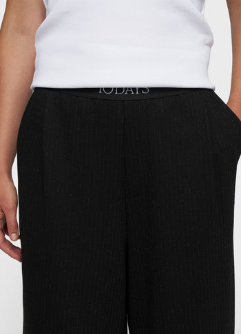 banana pants pinstripe | black